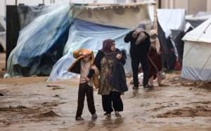 Heavy rains flood dozens of shelters in Gaza