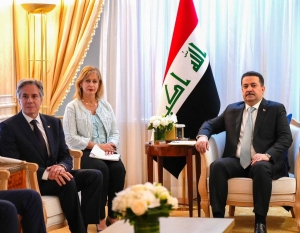 Iraqi Prime Minister calls for ending aggression on Gaza and Lebanon during meeting with US Secretary of State