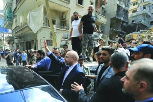 Iran’s Ghalibaf visits Beirut site of deadliest strikes