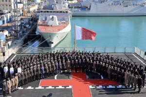 Qatar’s flag raised on ‘Al Fulk’ strategic transport vessel