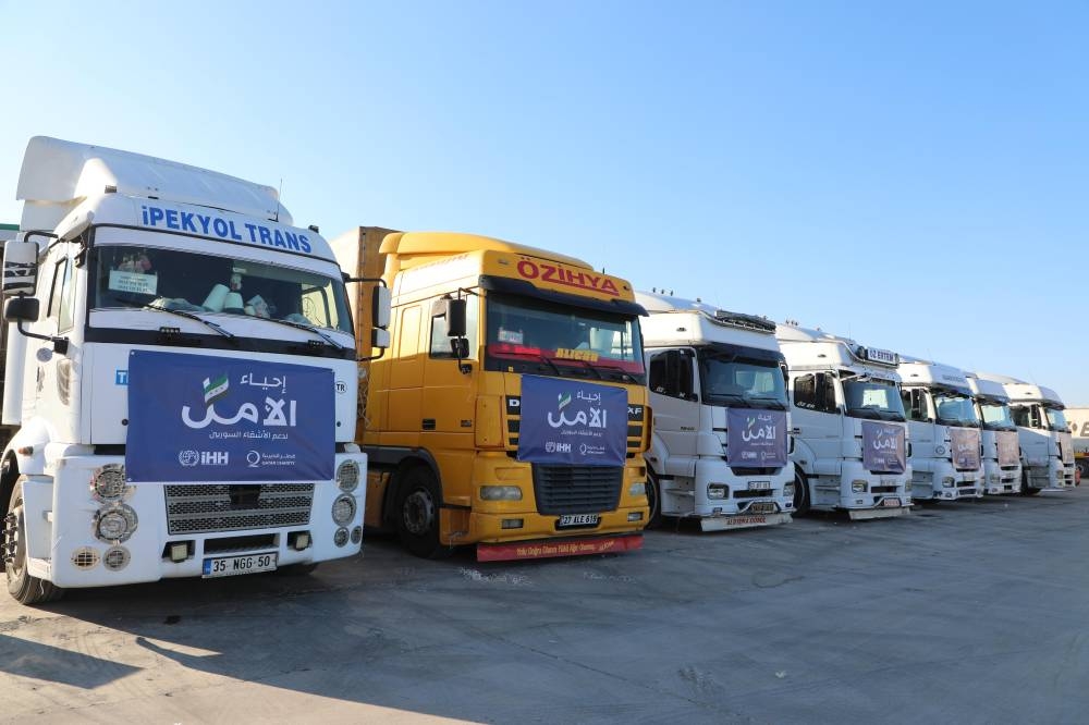 Qatar Charity sends 40-truck aid convoy to Syria