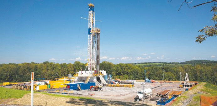    A fracking rig stands among forests and fields in Bradford County, Pennsylvania, US. The state has been a hotbed of fracking activity and controver