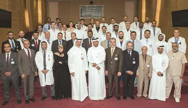 Senior HMC officials with the urology team at the Ambulatory Care Center.