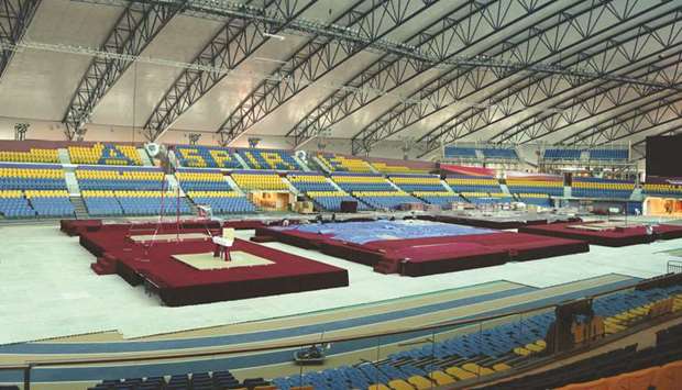 The main hall of Aspire Dome which will host the 48th Artistic Gymnastics World Championships.