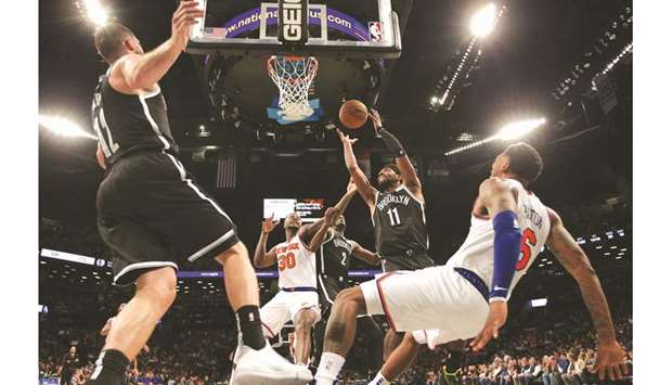 New York Knicks fall Brooklyn Nets at Barclays Center