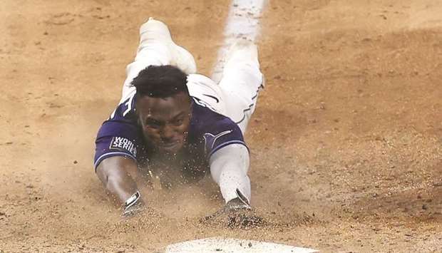 Hunter Renfroe reaction to Brett Phillips walk-off