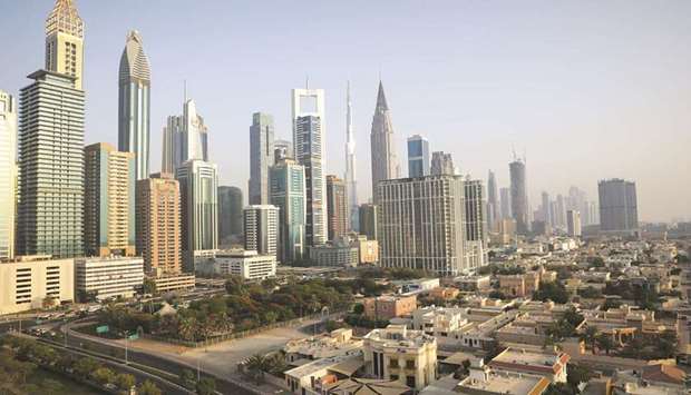 A general view of the Burj Khalifa and the downtown skyline in Dubai. Dubai real estate prices have rebounded strongly from a record low at the end of 2020, but demand is uneven and oversupply of residential properties will pressure prices in the long run, making the recovery fragile, S&P Global Ratings said.