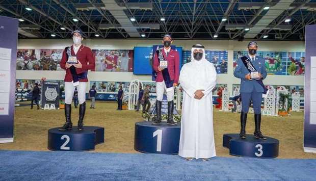 At Qatar Equestrian Federationu2019s (QEF) Indoor Arena, Cherif and her 10-year-old stallion Brennus Villelongue put on a splendid show, galloping into fastest time of 32.13 seconds with no faults.