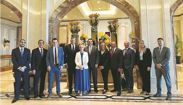 The non-official delegation for members of the US House of Representatives during their visit to Qatar.