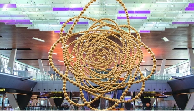 A work of art installed at Hamad International Airport