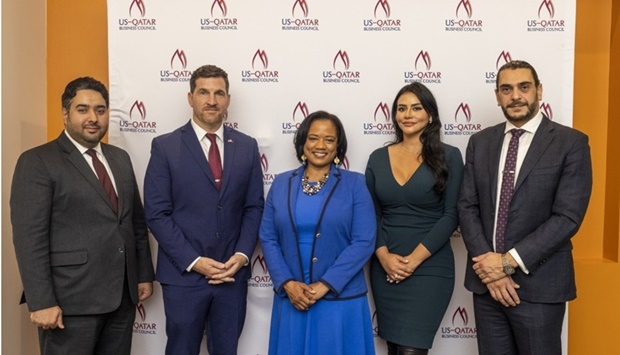 USQBC and WIIT officials during the Middle East business luncheon and networking reception held in Washington, DC.