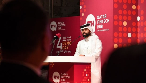Abdulrahman Hesham al-Sowaidi, QDB acting CEO, during the event.