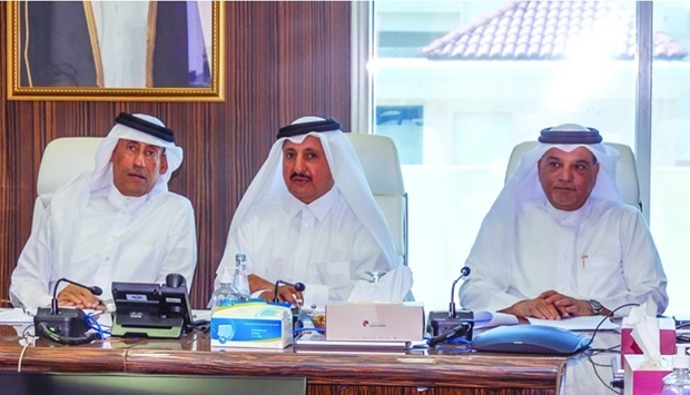 Qatar Chamber chairman Sheikh Khalifa bin Jassim al-Thani representing the chamberu2019s delegation during the virtual meeting.