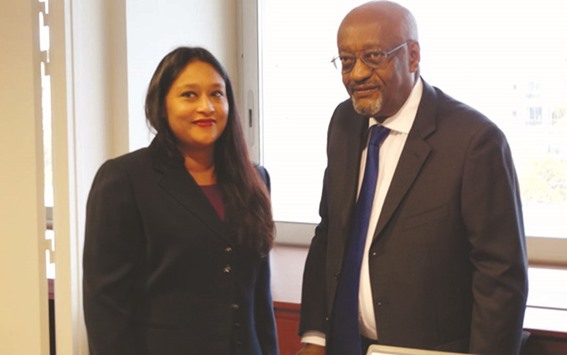 Saima Wazed Putul met Getachew Engida, deputy director general of Unesco at its headquarters in Paris.