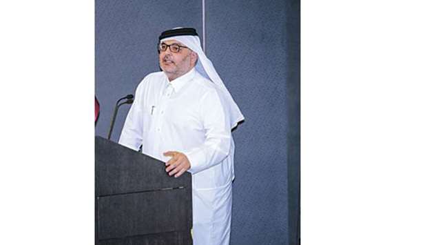 Dr Saad bin Ahmed al-Mohannadi speaking at the event.