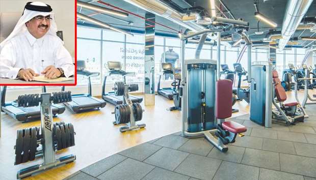 INSERT PHOTO TOP LEFT: Dr Mohamed Abdulla al-Emadi. MAIN PHOTO: An interior view of the physiotherapy centre.