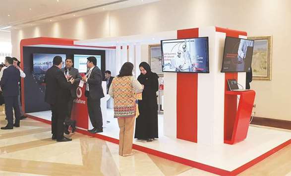 The Vodafone booth at the Information Security Conference for the Financial Sector.