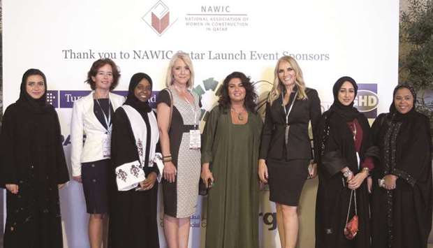 Officials at the Nawic Qatar chapter launch event.