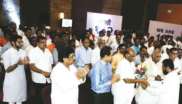 Sena Ncp Congress Organise Public Parade Of 162 Mlas Gulf Times