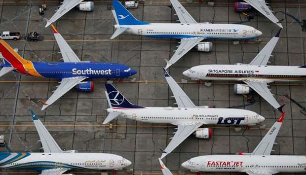 Grounded Boeing 737 MAX aircraft are seen parked at Boeing facilities at Grant County International Airport in Moses Lake, Washington, US. Reuters