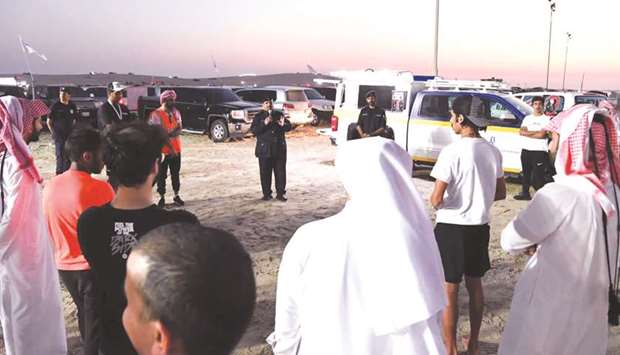 Senior officials from the General Directorate of Traffic at the Sealine area on Friday to supervise the activities and educate the visiting public