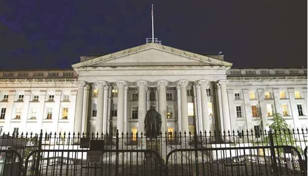 The US Treasury Department in Washington, DC. The Treasury, for the first time in more than five years, will likely unveil a scaling down of its behemoth quarterly sale of longer-term securities.