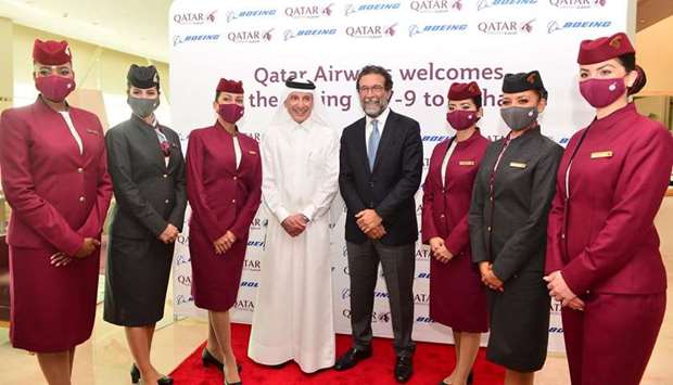 Qatar Airways Group Chief Executive HE Akbar al-Baker during a ceremony at the Doha International Airport to present the passenger version of the world's largest twin-engined jetliner, the 777X, which arrived in Doha Wednesday 