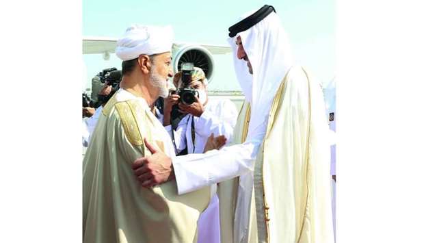 His Highness Sheikh Tamim bin Hamad al-Thani with Sultan Haitham bin Tariq.