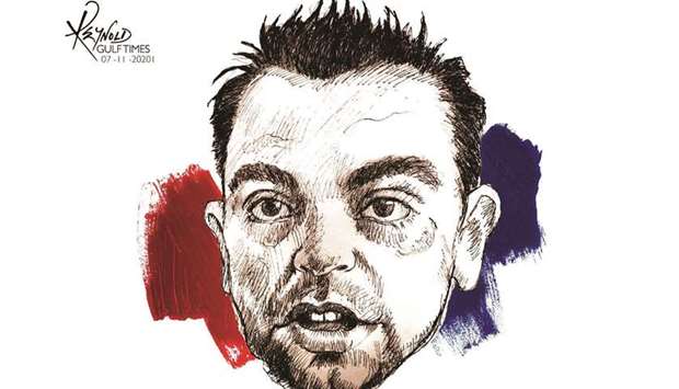 Xavi Hernandez (Illustration by Reynold / Gulf Times)