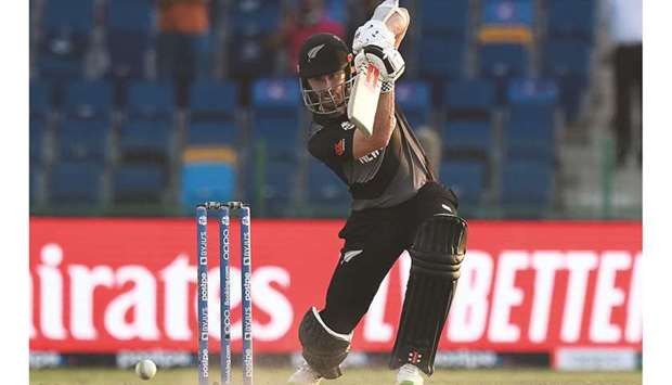 New Zealandu2019s captain Kane Williamson in action during the ICC Twenty20 World Cup match against Afghanistan in Abu Dhabi yesterday. (AFP)