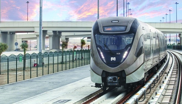 A Doha Metro train