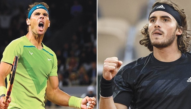 Rafael Nadal (left) and Stefanos Tsitsipas