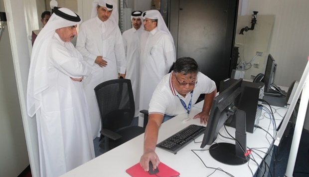 HE the Minister of Transport Jassim bin Saif Al Sulaiti tours the Mukaynis Meteorology Center and inspects World Cup preparations.