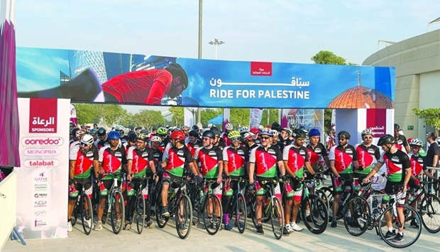 The campaign was launched through u2018Ride for Palestineu2019, a cycling tour for Palestine, organised by Qatar Cyclists in co-operation with Qatar Charity and the Palestinian Experience House, in addition to a good number of cyclists
