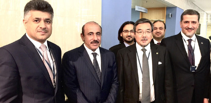  HE al-Sulaiti with other officials and dignitaries in London.