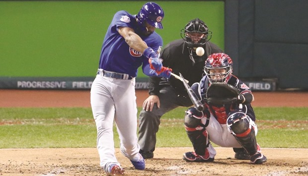 Chicago Cubs' Jason Heyward at bat during the second inning of a