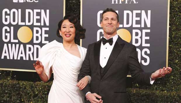 RED CARPET: Sandra Oh and Andy Samberg on the red carpet for the 76th Annual Golden Globe Awards.