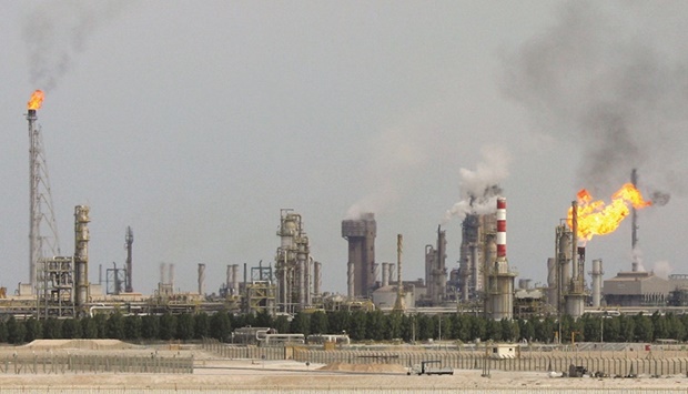 An oil refinery on the outskirts of Doha (file). More-than-doubled exports of petroleum gases and a robust double digit growth in the shipments of crude as well as non-crude led Qatar's trade surplus almost triple year-on-year to QR25.68bn in December 2021, according to the official statistics.