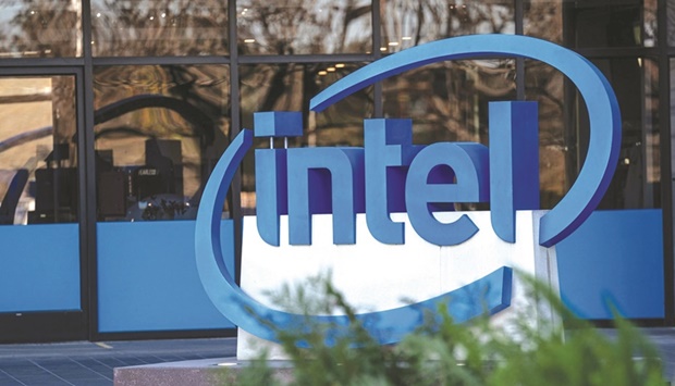 Signage at Intel headquarters in Santa Clara, California. The state of Ohio and its private economic development group offered Intel Corp $2.1bn in incentives to lure the chipmaker to the state, winning a national competition for the employer.