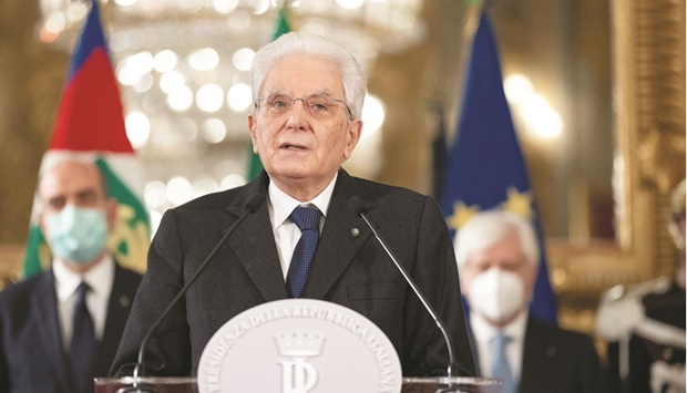 ALL-ROUND SUPPORT: Sergio Mattarella has won a rare successive term as president. (Reuters)