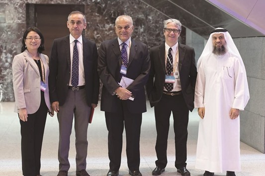 (From left) Dr Ena Wang, Lord Darzi, Sir Magdi Yacoub, Dr Francesco Marincola and Dr Ibrahim Janahi, HMC at the event.