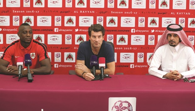 Al Rayyan head coach Michael Laudrup (centre) expects a big performance from his players.