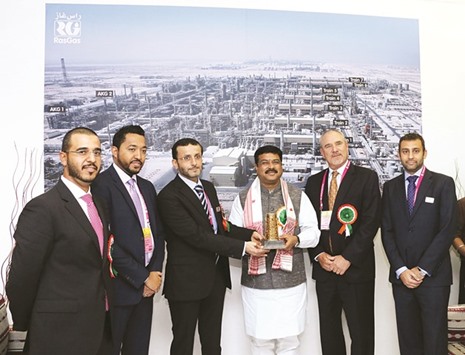 Indiau2019s Minister of State for Petroleum and Natural Gas Dharmendra Pradhan with al-Muhannadi and other RasGas officials at Petrotech in New Delhi. RasGas has a strong and established history of supporting the gas growth within India with the Qatari LNG entity first signing joint LNG sales and purchase agreement (SPA) with Petronet in 1999 for the delivery of 7.5mn tonnes per annum over 25 years, then the largest SPA ever signed.