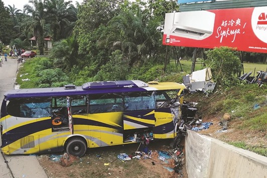 14 dead in ‘horrific’ Malaysian bus crash - Gulf Times