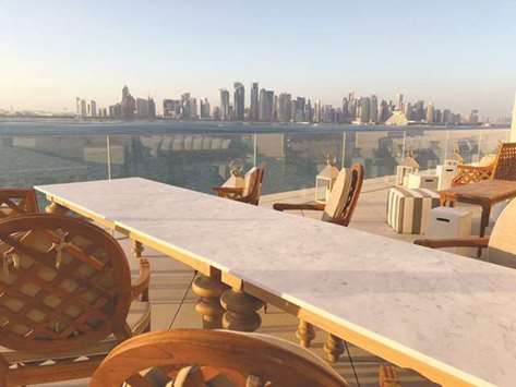 IDAM terrace overlooking the Doha skyline.