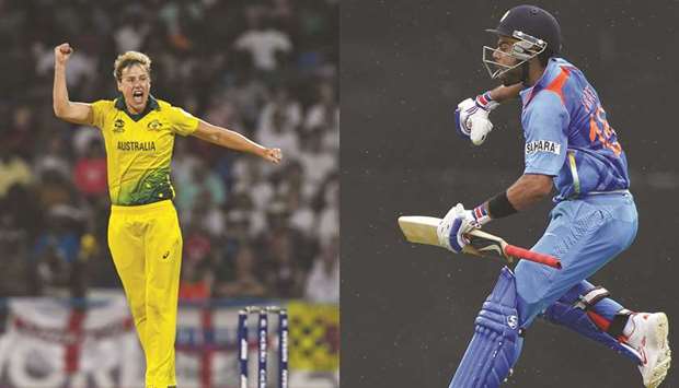 A combination picture of Austraiau2019s Ellyse Perry  (L) and Indiau2019s Virat Kohli.