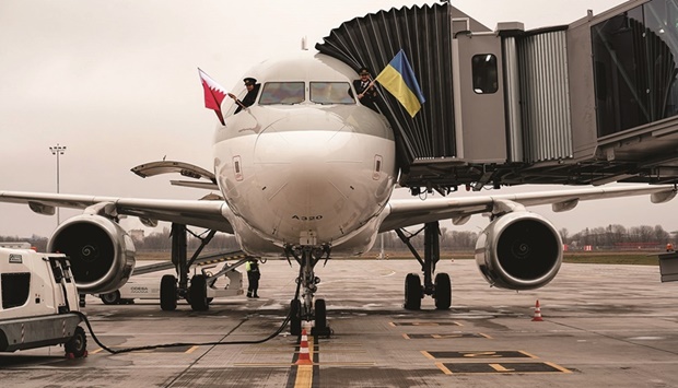 The flight marked the launch of the airlineu2019s second gateway to Ukraine.