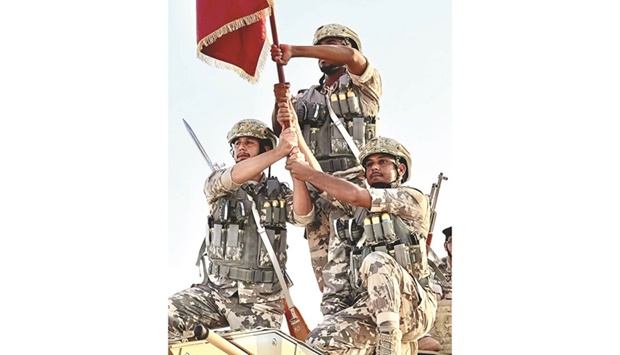 A moment from the Qatar National Day parade rehearsal.