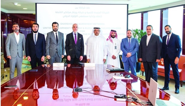 UDC president and CEO Ibrahim Jassim al-Othman and Oktay Ercan, chairman of Ruzgar Healthcare Holding, signed the agreement at the UDC Tower in the presence of other dignitaries.