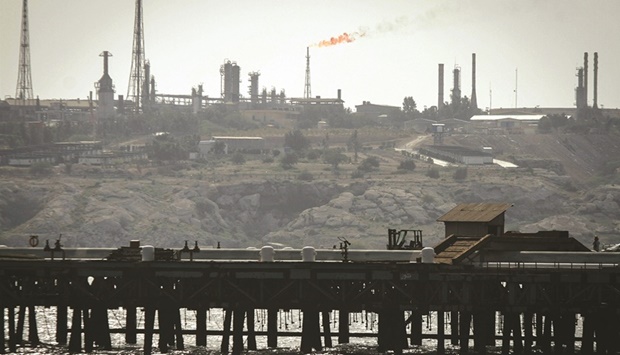 An oil facility in the Khark Island (file).